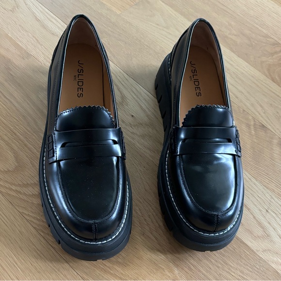 J Slides Shoes - J/Slides black lug sole loafers Size 8.5